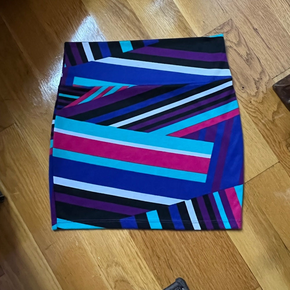 Charlotte Russe Multicolor Geometric Mini Bodycon Skirt